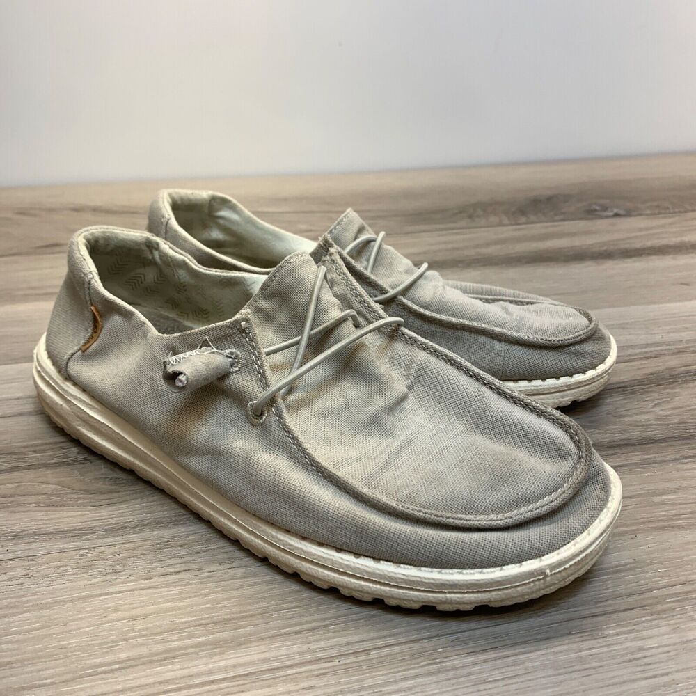 Hey Dude Wen‎ Chambray Light Grey  Lightweight Women's Slip On Shoes Size 8